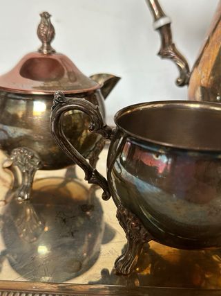 Antiguo juego de té de alpaca