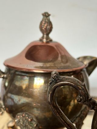 Antiguo juego de té de alpaca