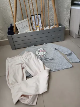 Pijama Hello Kitty Gris y Rosa Talla S