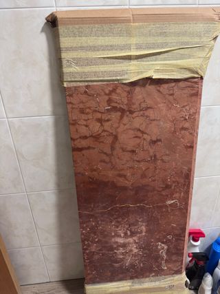 Placa de mármol rojo veteado 120cm x 50 cm