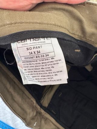 Pantalón Carhartt WIP Sid Slim Fit 34x34 Verde Oli