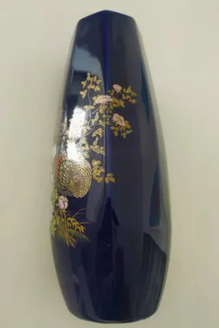 Jarrón porcelana china vintage pavos reales