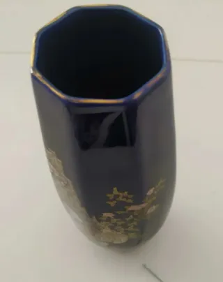 Jarrón porcelana china vintage pavos reales