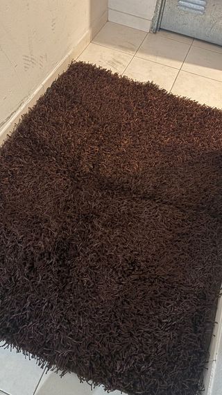 Alfombra Pelo Largo Marrón 160x120