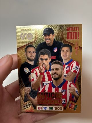 Carta Panini Míticos Invencible Atlético Madrid
