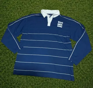 Polo Boomerang manga larga azul y blanco Talla L