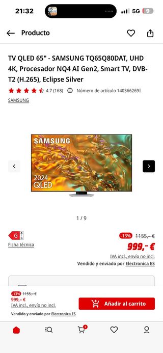 Samsung TQ65Q80DATXXC 65 QLED 4K UHD