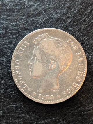 Peseta Plata Alfonso XIII 1900 y otra de 1904