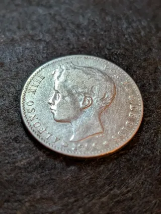 Peseta Plata Alfonso XIII 1900 y otra de 1904