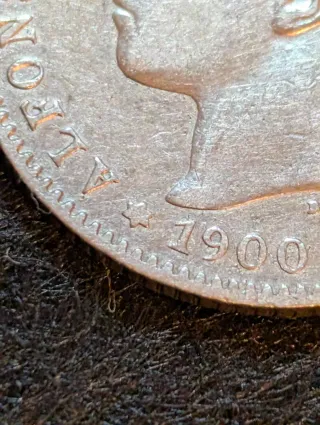 Peseta Plata Alfonso XIII 1900 y otra de 1904