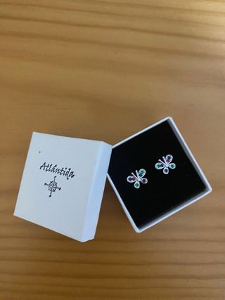 Pendientes Mariposa Plata Multicolor