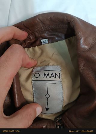 Chaqueta Polipiel Marrón Vintage Tipo Motera