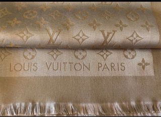 Scialle Louis Vuitton Beige Oro Monogram