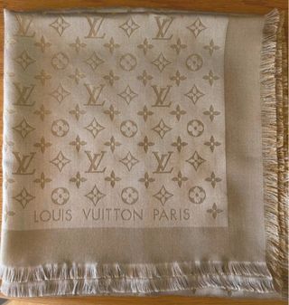 Scialle Louis Vuitton Beige Oro Monogram