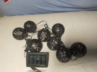 Luces Solares Jardín Esfera Metal