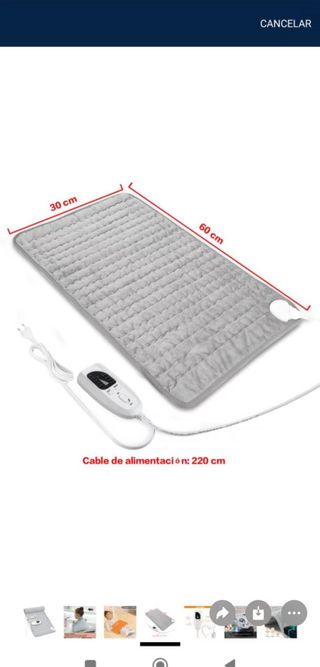 Manta Eléctrica Franela Gris Nueva