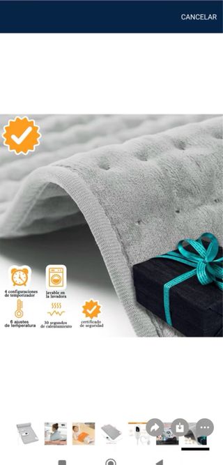 Manta Eléctrica Franela Gris Nueva