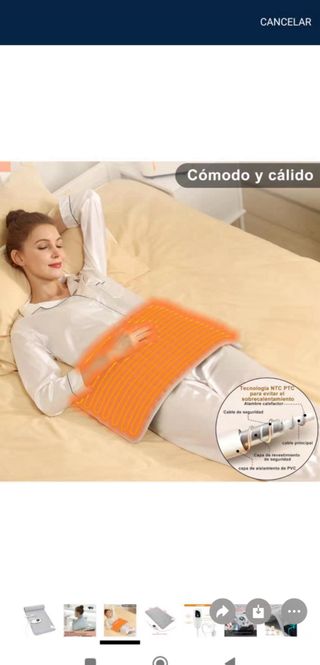 Manta Eléctrica Franela Gris Nueva