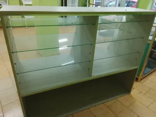 Mostrador expositor madera y cristal