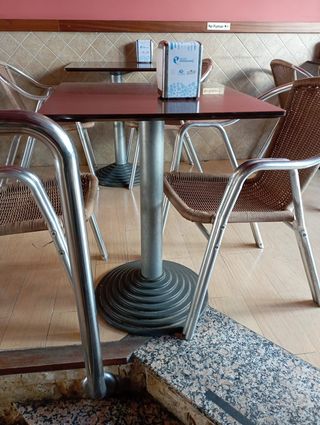 Lote 6 mesas bar/cafetería cuadradas