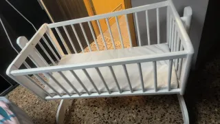 Minicuna con dosel y funda de estrellas