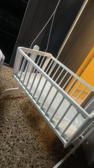 Minicuna con dosel y funda de estrellas