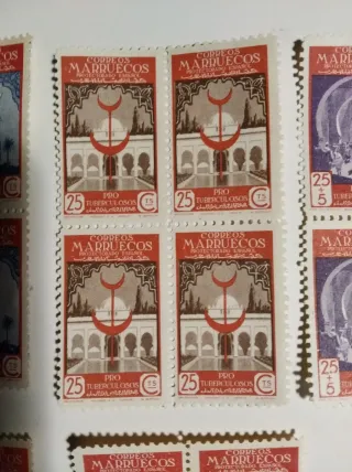 Serie Pro Tuberculosos Marruecos Sellos