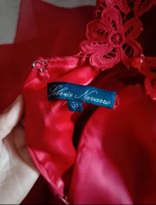 Vestido Silvia Navarro Talla 36 Rojo