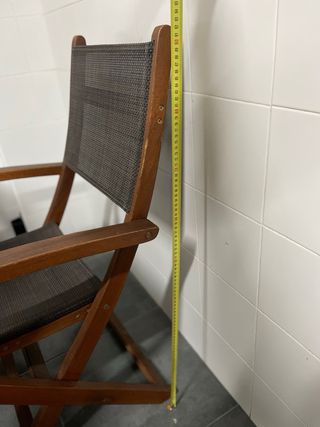 Conjunto mesa y sillas madera exterior..