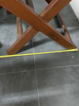 Conjunto mesa y sillas madera exterior..