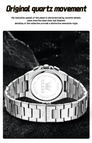 Reloj OLEVS Hombre Cronógrafo Azul Plateado