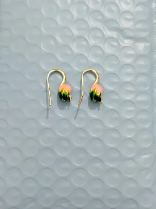 Pendientes flor tulipán esmaltados