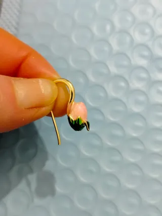 Pendientes flor tulipán esmaltados
