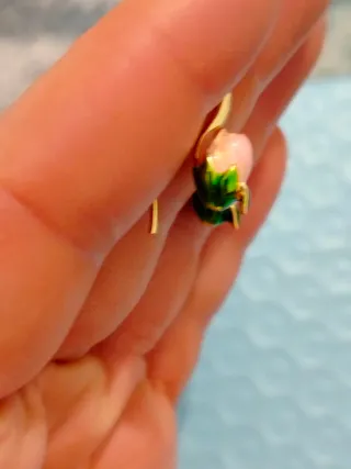 Pendientes flor tulipán esmaltados