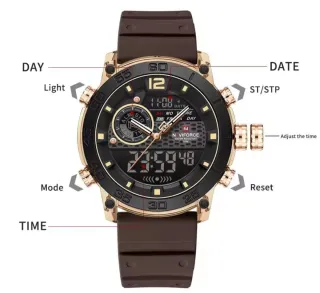 Reloj Naviforce Hombre Marrón y Dorado