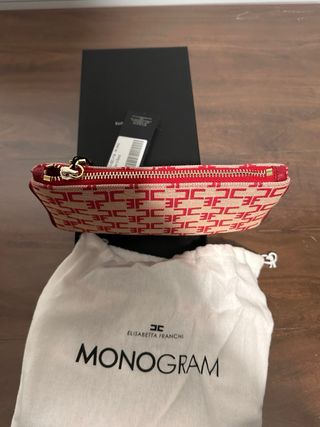 Borsa Elisabetta Franchi Monogram Beige/Rosso