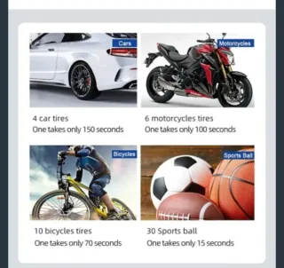 Inflador Portátil, bateria,linterna ,accesorios