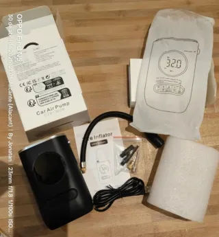 Inflador Portátil, bateria,linterna ,accesorios