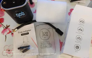 Inflador Portátil, bateria,linterna ,accesorios