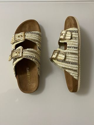 Ciabatte donna Cafènoir Tg 39 Beige/Oro