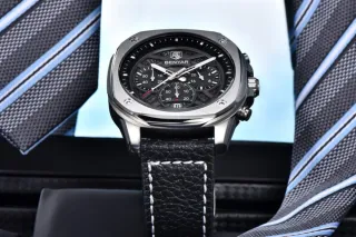 Reloj Benyar Hombre Negro y Plateado