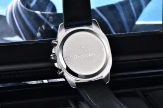 Reloj Benyar Hombre Negro y Plateado