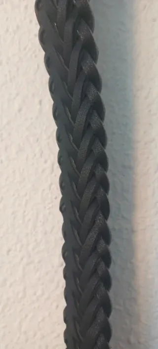 CINTURÓN TRENZADO NEGRO 110 cm