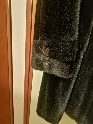 Cappotto donna pelliccia sintetica nero