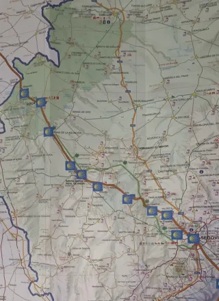 Mapa del Camino de Santiago por Segovia