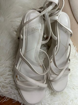 Sandalias Zara Talla 36 Tacón Ancho Plataforma