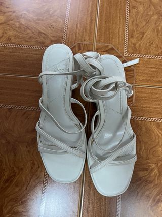 Sandalias Zara Talla 36 Tacón Ancho Plataforma