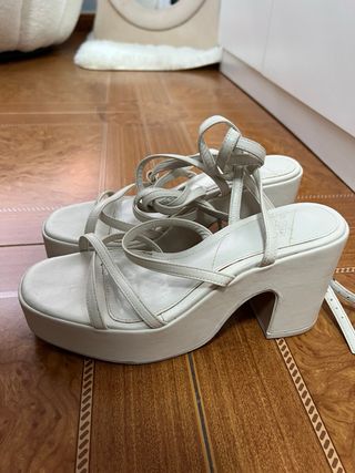 Sandalias Zara Talla 36 Tacón Ancho Plataforma