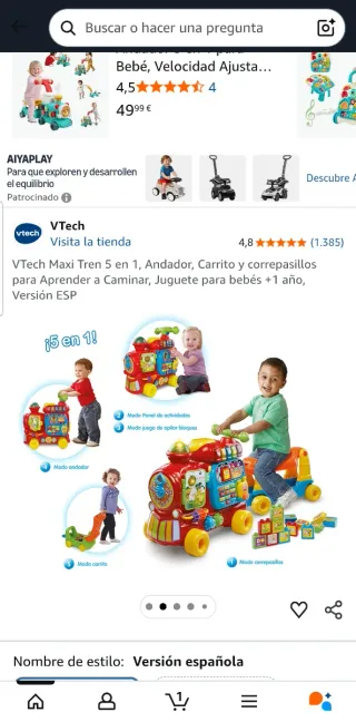 Tren correpasillos y andador VTech