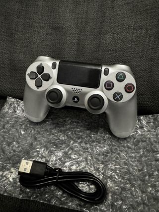 Controlador PS4 Plata silver + Cable Carga